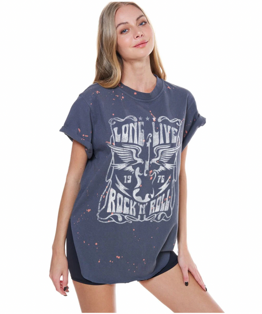 Ink Graphic Tee Long Live Rock and Roll
