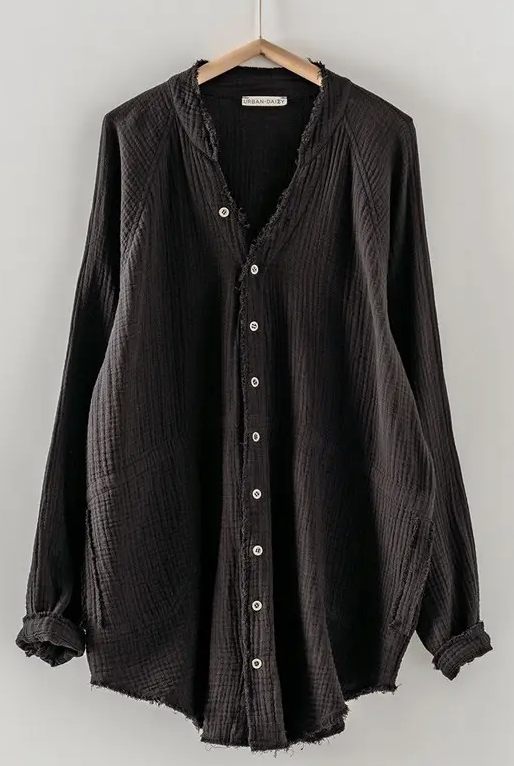 Black Gauze Vintage Washed Shirt