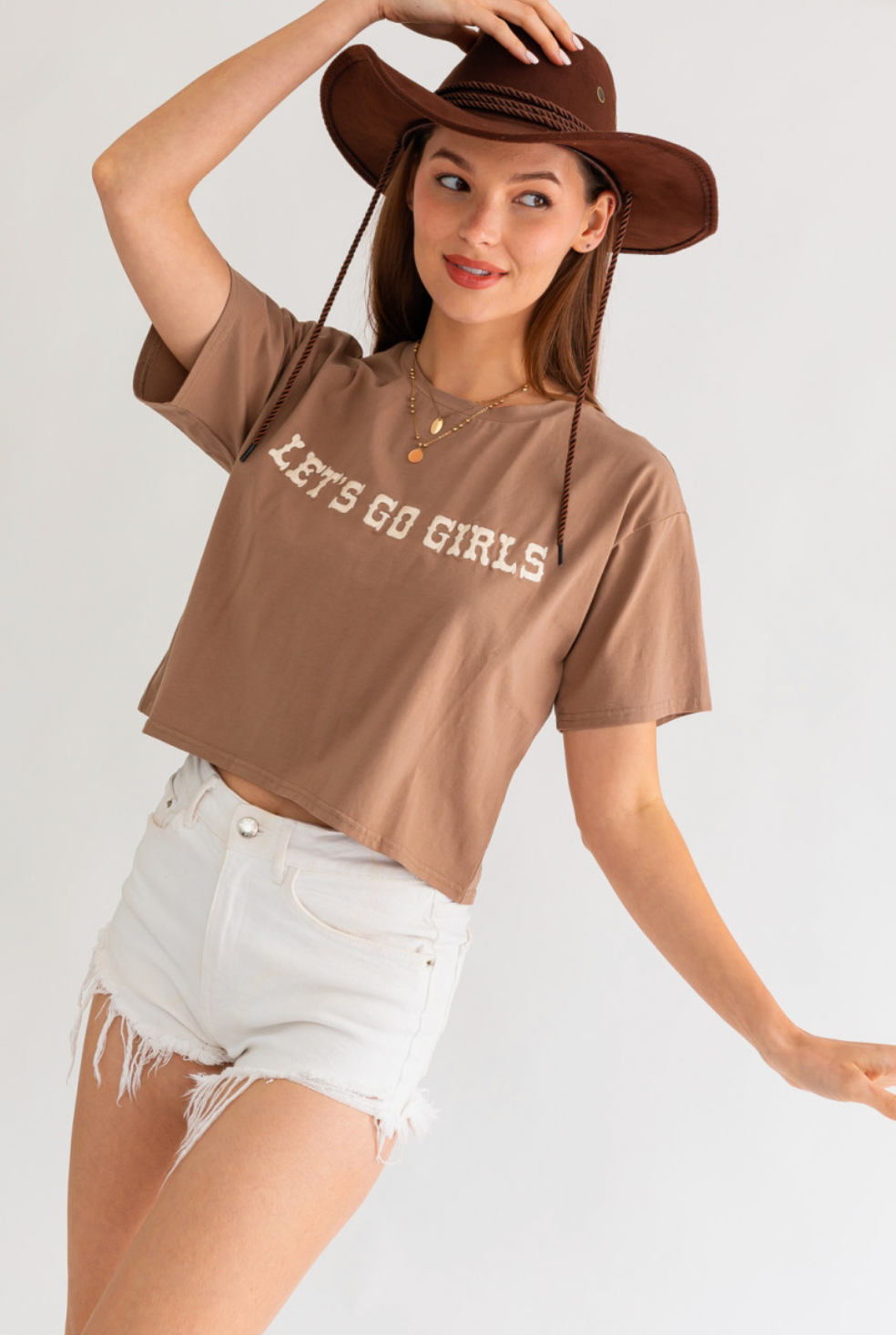 Lets Go Girls Embroidered Tee