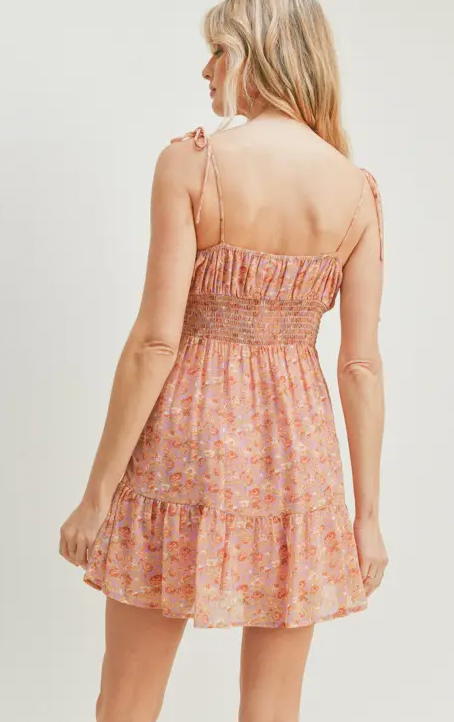 Lavender Peach Mini Dress