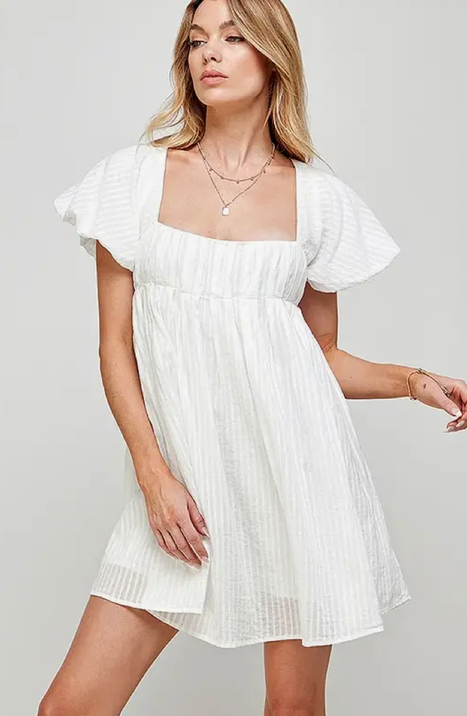 White Washed Cotton Voile Dress