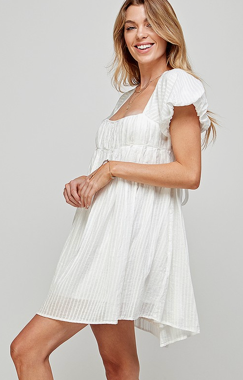 White Washed Cotton Voile Dress
