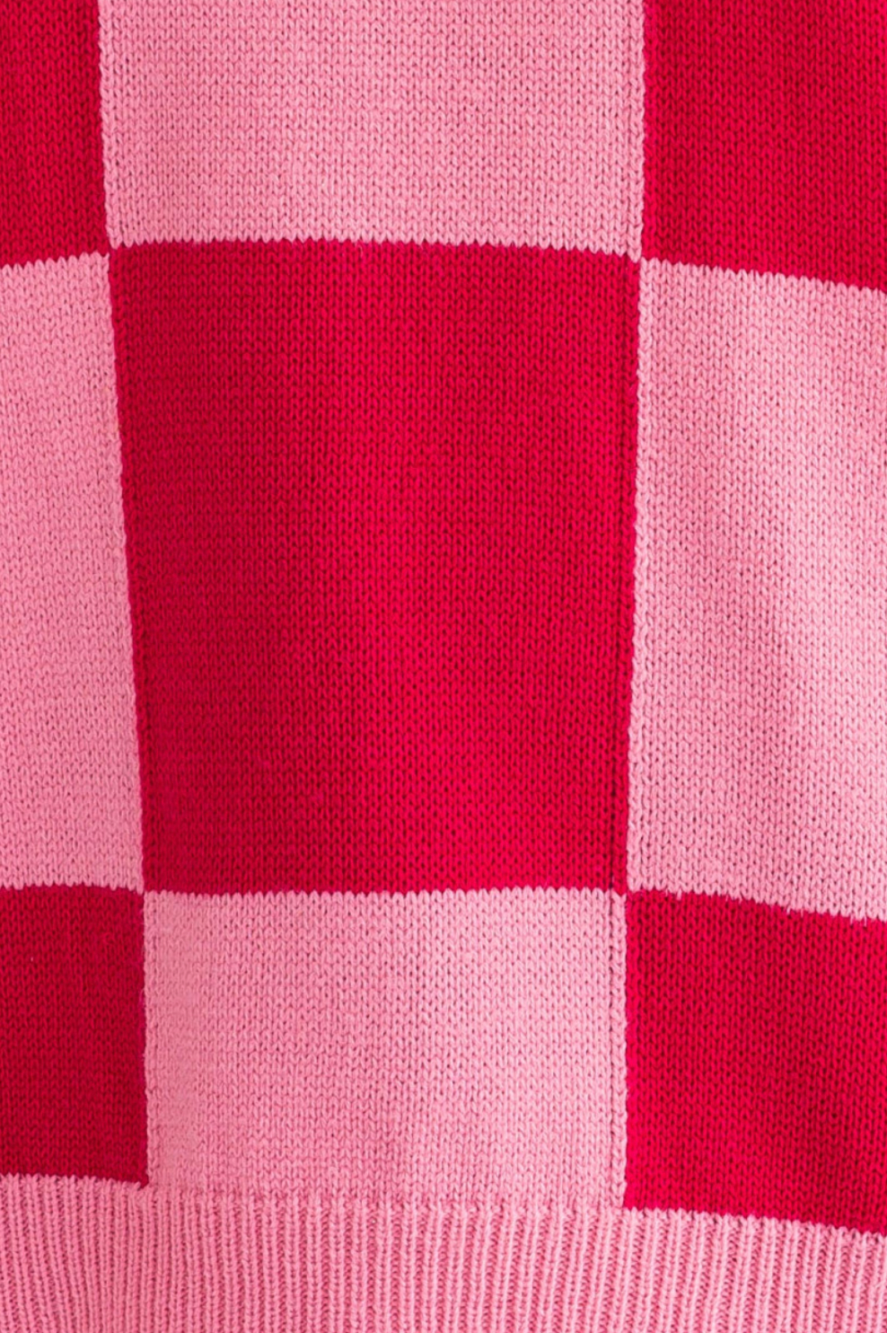 Pink/Magenta Checkered Oversized Sweater