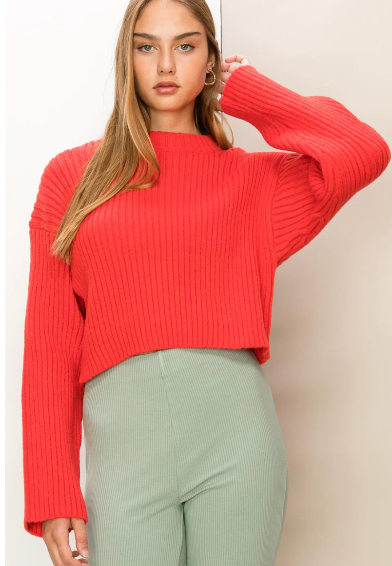 My Sweetie Ribbed Long Sleeve Sweater