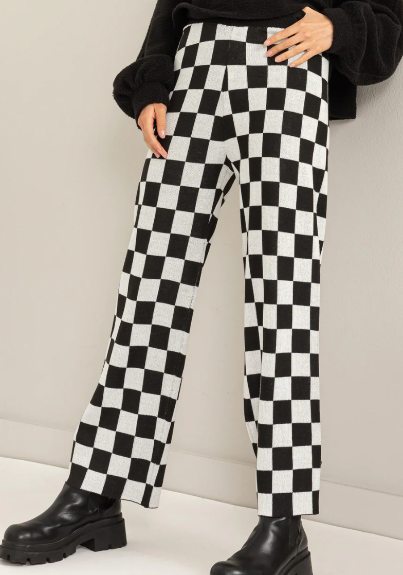 Black Style Strike Checkered Sweater Pants