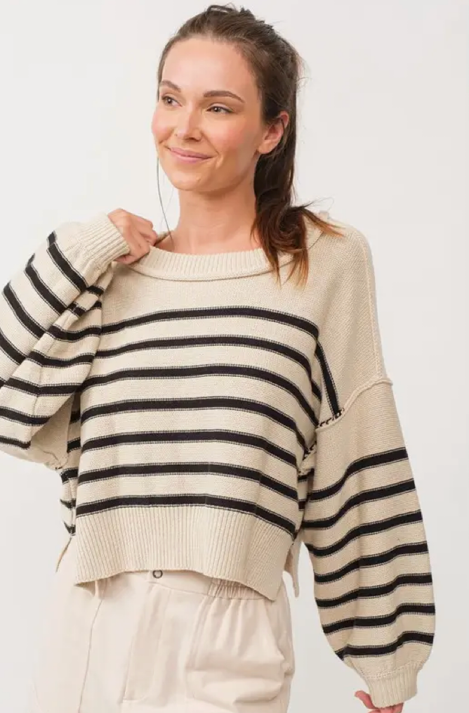 Adrianna Oversized Striped Sweater
