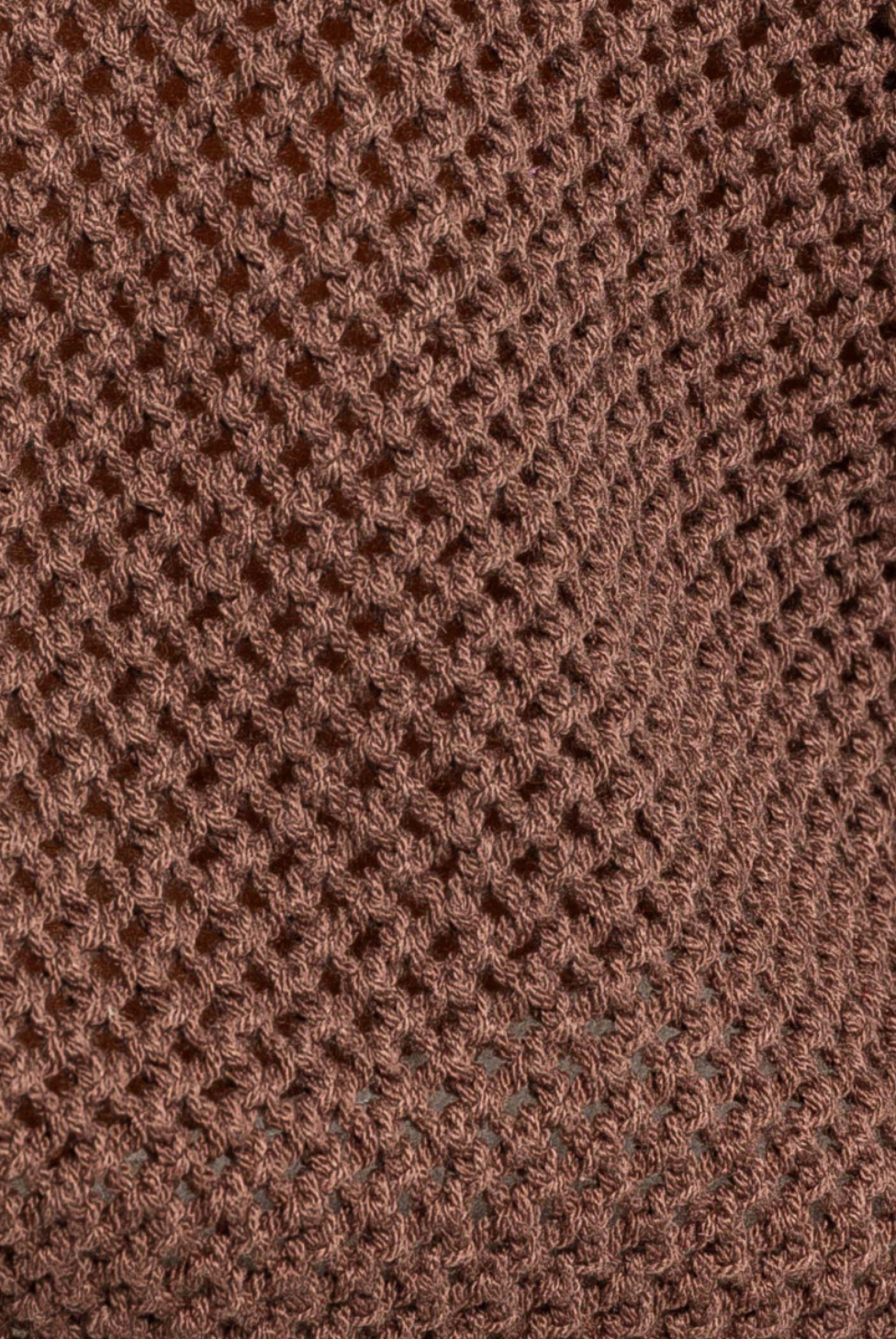 Brown Open Knit Sweater Top