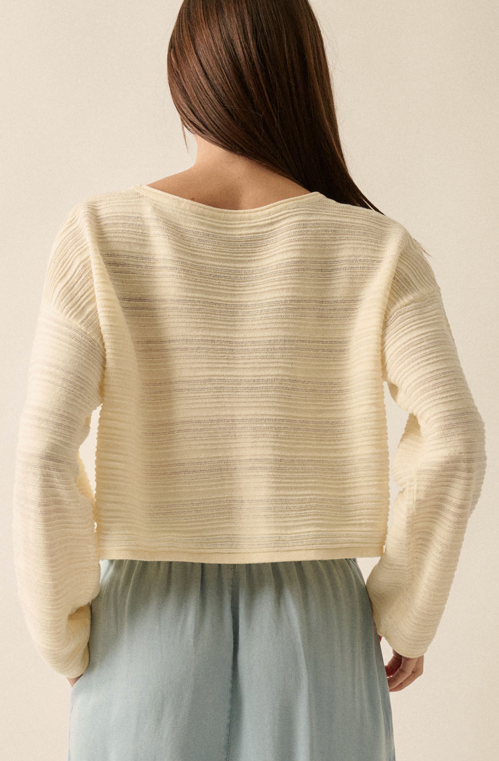 Horizontal Rib Knit Sweater