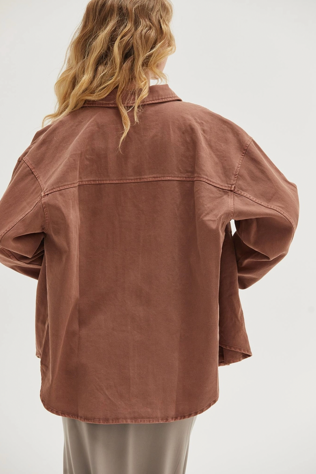 Chestnut Oversized Button Up Shacket