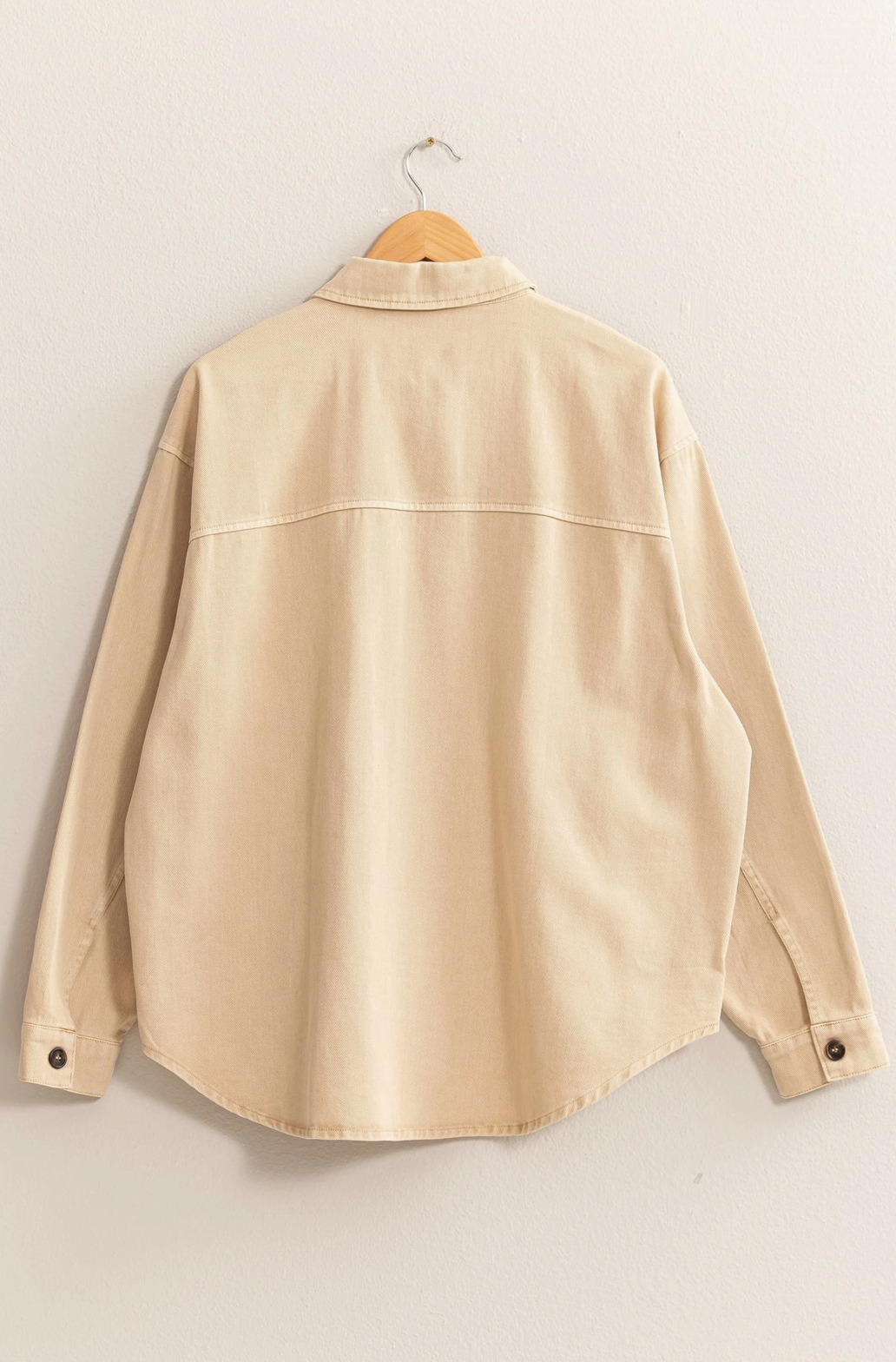 Taupe Oversized Button Up Shacket