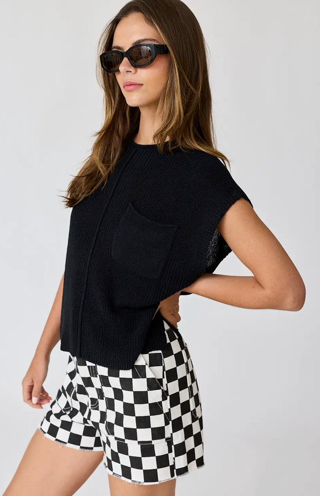 Ari Cropped Loose Knit Top