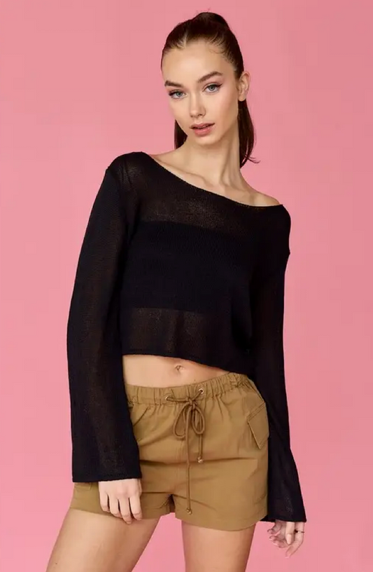 Aaliyah Light Weight Knit Top black