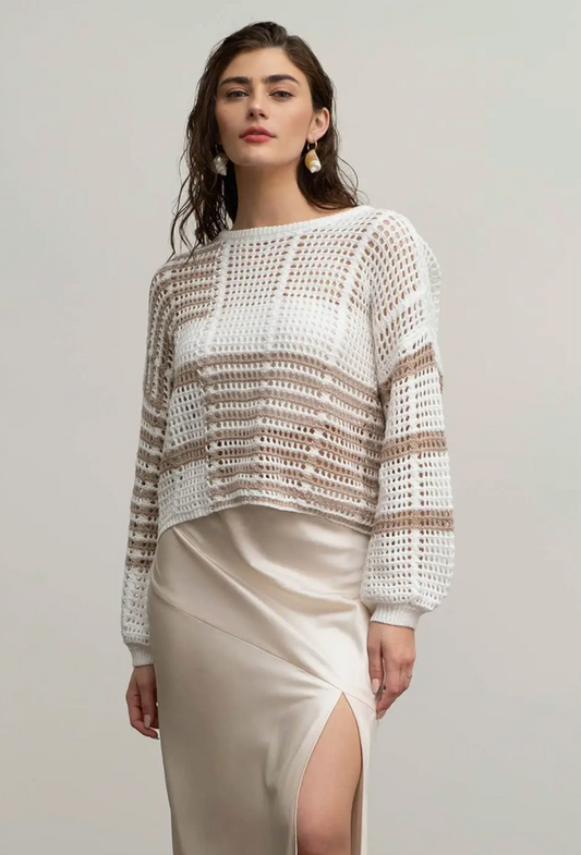 Taupe Alexandra Multi Striped Sweater