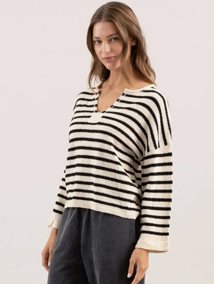 Cream Ryann Striped Sweater