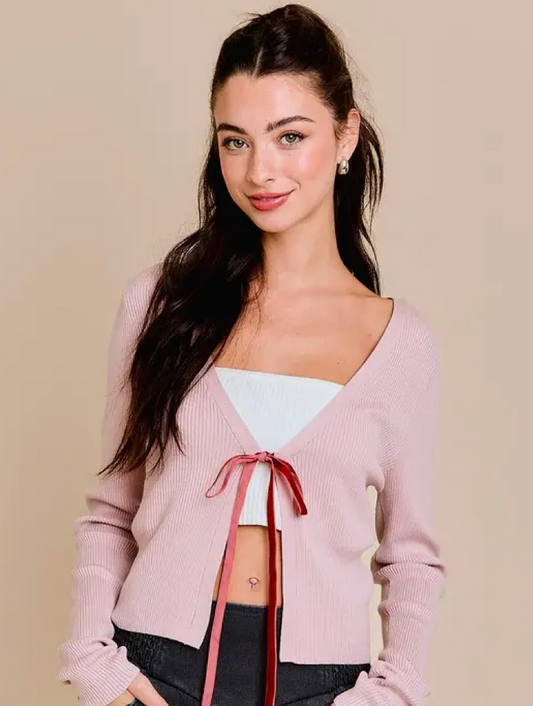 Blush Tie Cardigan