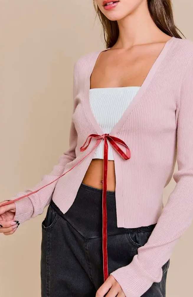 Blush Tie Cardigan