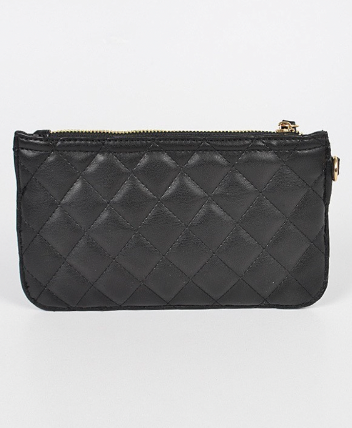 Black Quilted Wristlet