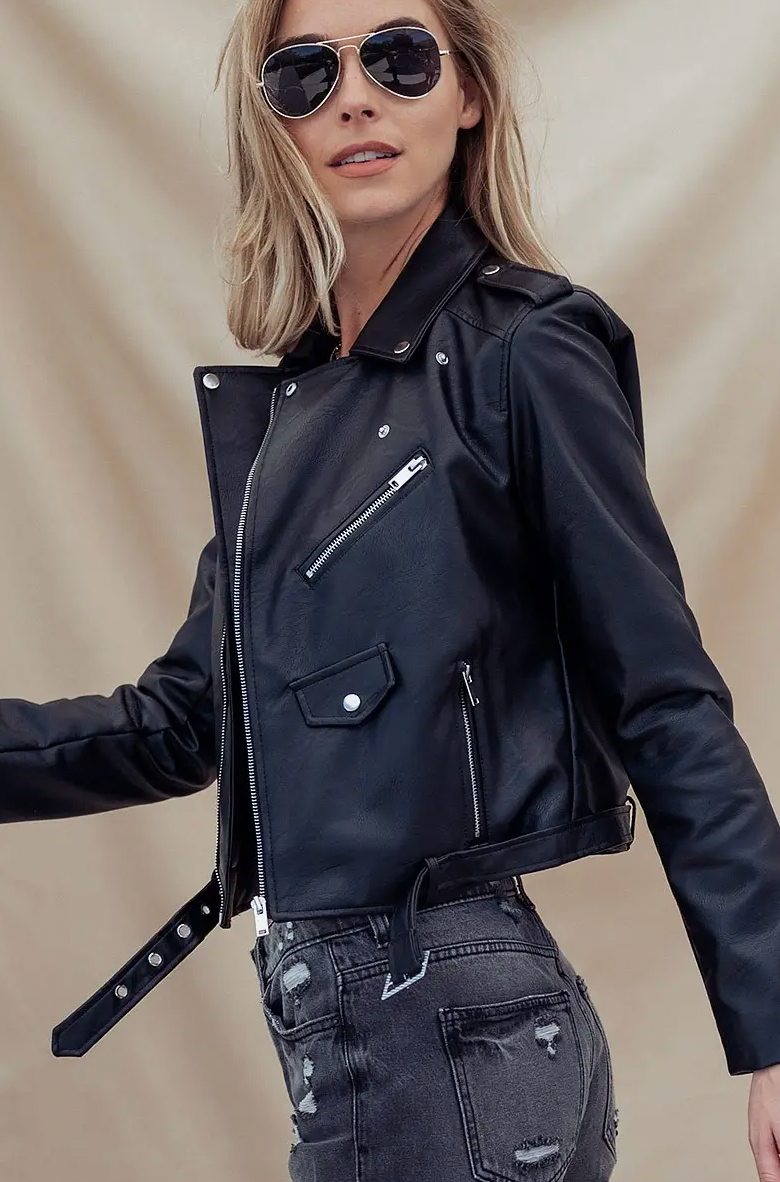 Faux Leather Moto Jacket