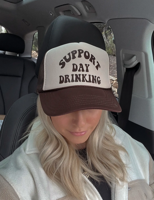 Brown Support Day Drinking Trucker Hat